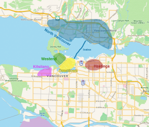 Carte quartiers logement Vancouver